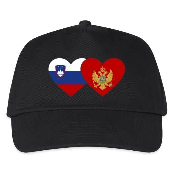 Slovenia Montenegro Flag Heart - Kids’ Baseball Cap - black - Front