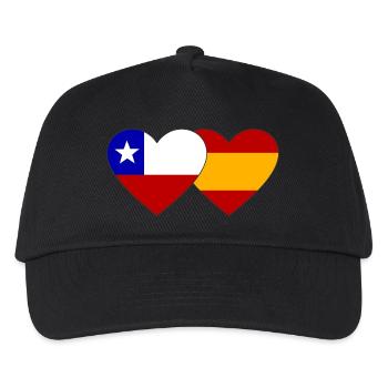 Chile Spain Flag Heart - Kids’ Baseball Cap - black - Front