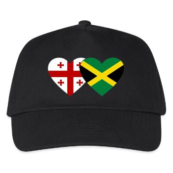Géorgie Jamaïque Drapeau Coeur - Casquette de baseball Enfant - noir - Devant