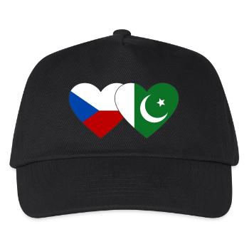Czech Republic Pakistan Flag Heart - Kids’ Baseball Cap - black - Front