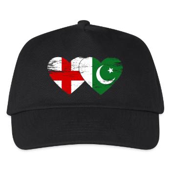 England Pakistan Flag Heart - Kids’ Baseball Cap - black - Front
