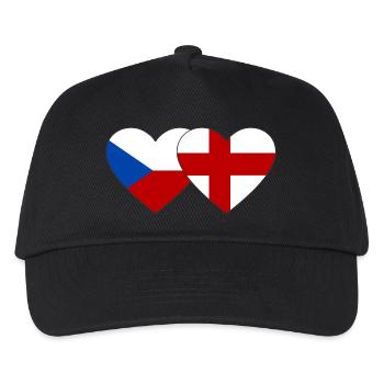 République tchèque Angleterre Drapeau Coeur - Casquette de baseball Enfant - noir - Devant