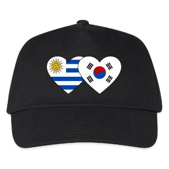 Uruguay Corée du Sud Drapeau Coeur - Casquette de baseball Enfant - noir - Devant