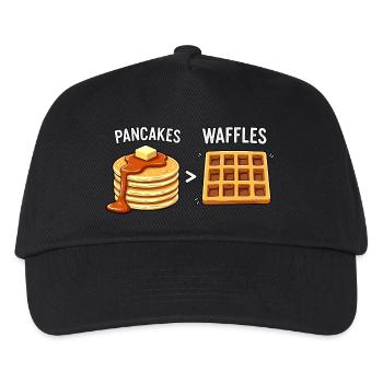 Pfannkuchen über Waffeln - Kinder Basecap - Schwarz - Vorne