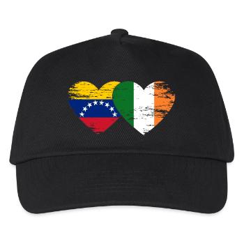 Venezuela Ireland Hearts Collage - Casquette de baseball Enfant - noir - Devant
