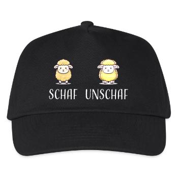 Schaf Unschaf lustiges cooles Geschenk - Kinder Basecap - Schwarz - Vorne