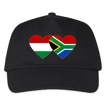 Ungarn Südafrika Flagge Hände Herzform - Kinder Basecap - Schwarz - Vorne