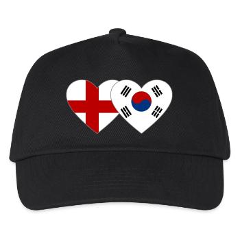 Angleterre Corée du Sud Drapeau Coeur - Casquette de baseball Enfant - noir - Devant