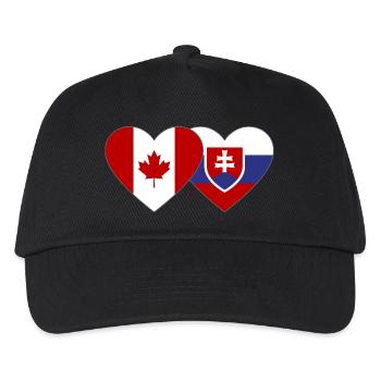 Drapeau du Canada Slovaquie Coeur - Casquette de baseball Enfant - noir - Devant