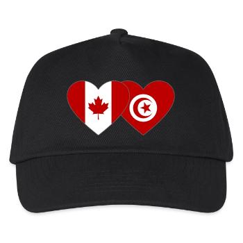 Drapeau du Canada et de la Tunisie - Casquette de baseball Enfant - noir - Devant