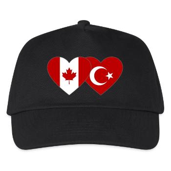 Canada Dinde Drapeau Coeur - Casquette de baseball Enfant - noir - Devant