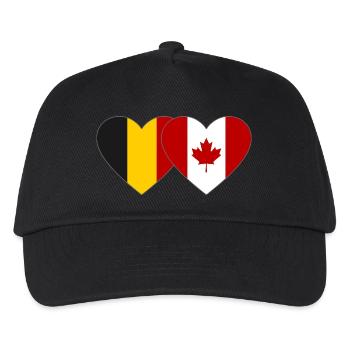 Belgien Kanada Flagge Herz - Kinder Basecap - Schwarz - Vorne