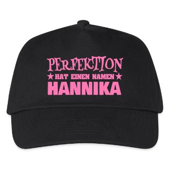 Frauenname Hannika - Kinder Basecap - Schwarz - Vorne