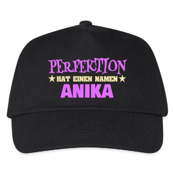 Frauenname Anika - Kinder Basecap - Schwarz - Vorne