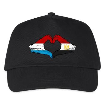Luxembourg Egypte Drapeau Mains Coeur Forme - Casquette de baseball Enfant - noir - Devant