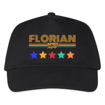 Florian - Kinder Basecap - Schwarz - Vorne