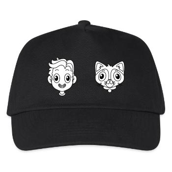 Haustier Katze - Kinder Basecap - Schwarz - Vorne