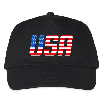 USA Flag of Stars and Stripes - Kids’ Baseball Cap - black - Front