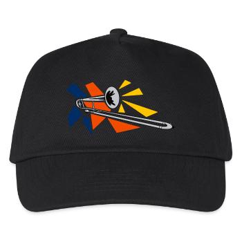 Silber Posaunen Pop Art - Kinder Basecap - Schwarz - Vorne