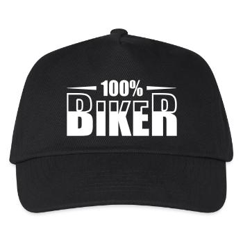 Biker Motorradfahrer - Kinder Basecap - Schwarz - Vorne