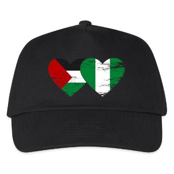 Palästina Nigeria Flagge used - Kinder Basecap - Schwarz - Vorne