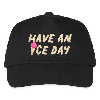 Crème glacée belle journée crème glacée glacier glacier salutation citations cool - Casquette de baseball Enfant - noir - Devant