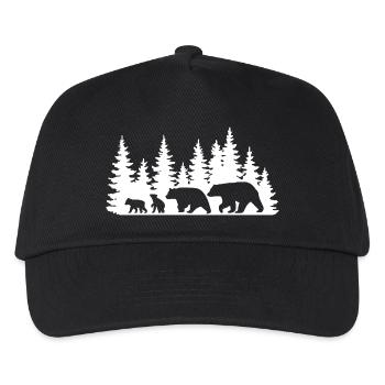 Silhouette Wald Tierwelt Design - Kinder Basecap - Schwarz - Vorne