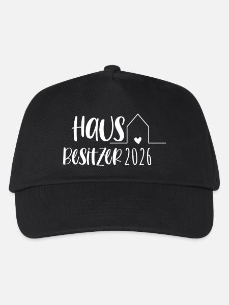 Hausbesitzer 2026 Geschenk Hausbau Eigenheim - Kinder Basecap - Schwarz