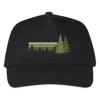 Wald Bäume Natur Naturliebhaber Wildnis Nadelbaum - Kinder Basecap - Schwarz - Vorne