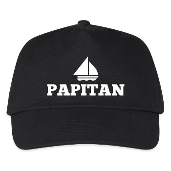 Papitän Vatertag bester Papa Anker - Kinder Basecap - Schwarz - Vorne