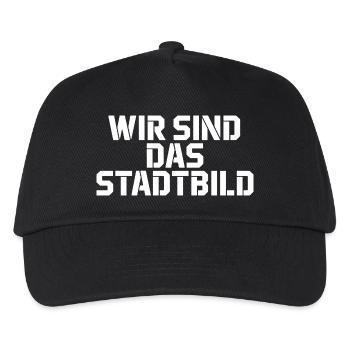 Problem im Stadtbild Lustige Politik Bundeskanzler - Kinder Basecap - Schwarz - Vorne