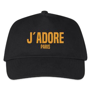 J´Adore Paris - I love Paris - France - Frankreich - Kinder Basecap - Schwarz - Vorne