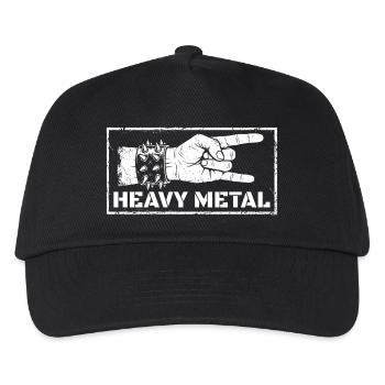 MetalhandHeavy Metal Rock Hand – Distressed Design - Kids’ Baseball Cap - black - Front