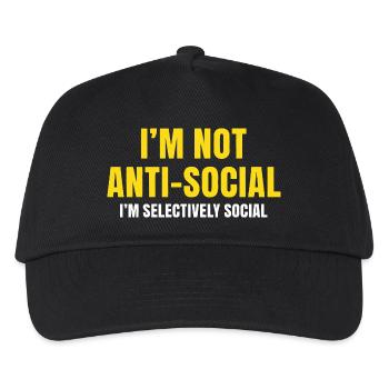 Selectively Social Statement - Kinder Basecap - Schwarz - Vorne