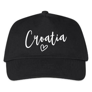 Kroatien Herz Frauenliebe Kroatien - Kinder Basecap - Schwarz - Vorne