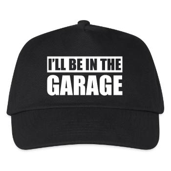 I'll be in the garage Car lover car guy mechanic - Kinder Basecap - Schwarz - Vorne