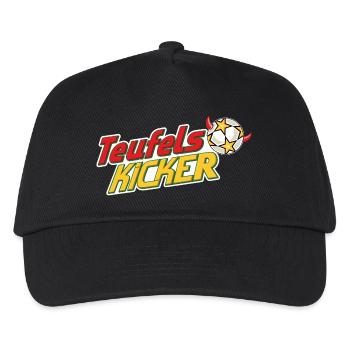 Teufelskicker Logoschriftzug Mit Fußball - Kinder Basecap - Schwarz - Vorne