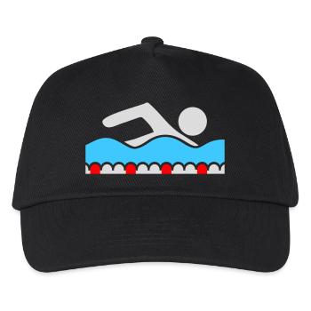 Swimmer, Pictogram, Freestyle, Wave, Pool, Sport - Kids’ Baseball Cap - black - Front