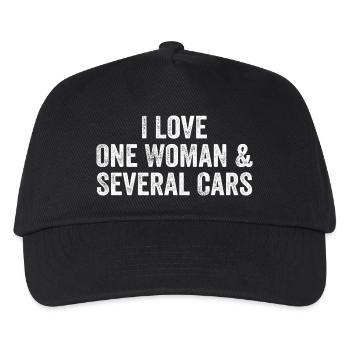Eine Frau und viele Autos: Autohumor - Kinder Basecap - Schwarz - Vorne