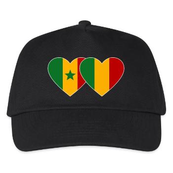 Senegal_Mali_Flagge_Herz - Casquette de baseball Enfant - noir - Devant