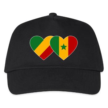 Kongo_Senegal_Flagge_Herz - Casquette de baseball Enfant - noir - Devant