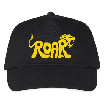 Löwe Brüllen Schriftzug Design - Kinder Basecap - Schwarz - Vorne