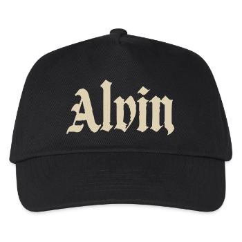Alvin Gothic Name Art - Kinder Basecap - Schwarz - Vorne