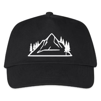 Berge wandern Wanderurlaub Geschenk minimal  - Kinder Basecap - Schwarz - Vorne