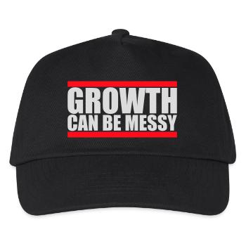 Growth Can Be Messy Personal Growth Quote Logo - Kids’ Baseball Cap - black - Front
