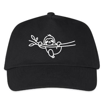 Relaxed sloth on a branch animal motif - Kids’ Baseball Cap - black - Front