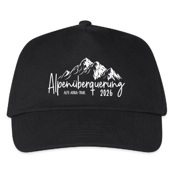 Alpenüberquerung 2026 Alpe Adria Trail - Kinder Basecap - Schwarz - Vorne