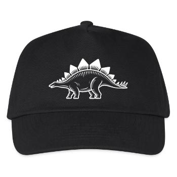 Stegosaurus Silhouette Retro - Kinder Basecap - Schwarz - Vorne