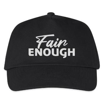 Fair Enough Witty Funny Sarcastic Spruch Logo Text - Kinder Basecap - Schwarz - Vorne