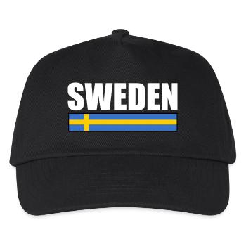 Schweden - Kinder Basecap - Schwarz - Vorne